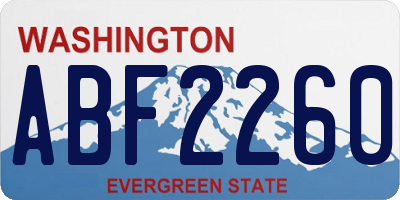 WA license plate ABF2260