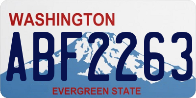 WA license plate ABF2263