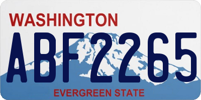 WA license plate ABF2265