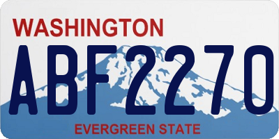 WA license plate ABF2270
