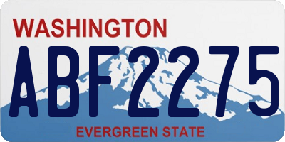 WA license plate ABF2275