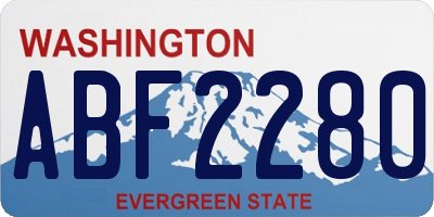 WA license plate ABF2280
