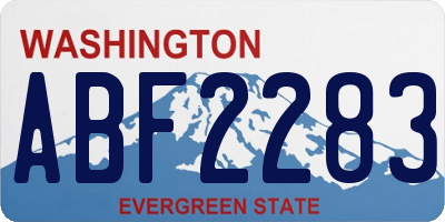 WA license plate ABF2283