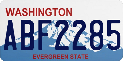 WA license plate ABF2285