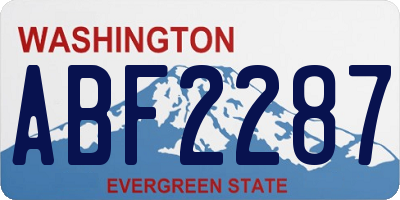WA license plate ABF2287