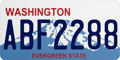 WA license plate ABF2288