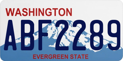 WA license plate ABF2289