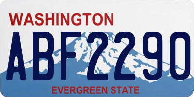 WA license plate ABF2290