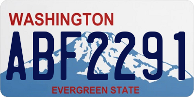 WA license plate ABF2291