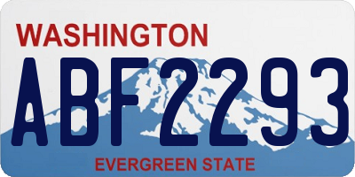 WA license plate ABF2293