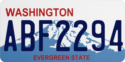 WA license plate ABF2294