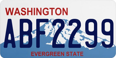 WA license plate ABF2299