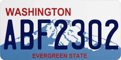 WA license plate ABF2302