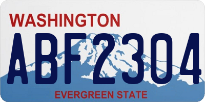 WA license plate ABF2304