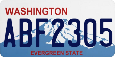 WA license plate ABF2305