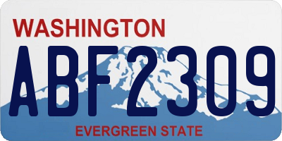 WA license plate ABF2309