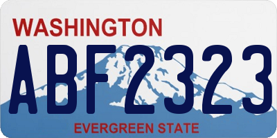 WA license plate ABF2323