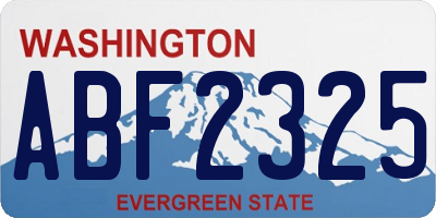 WA license plate ABF2325