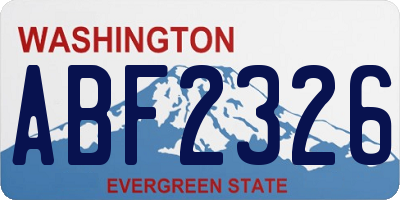 WA license plate ABF2326