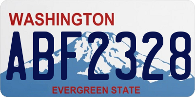WA license plate ABF2328