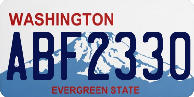 WA license plate ABF2330