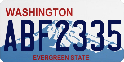 WA license plate ABF2335