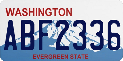 WA license plate ABF2336