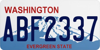 WA license plate ABF2337