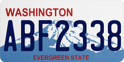 WA license plate ABF2338