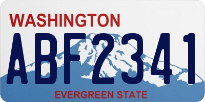 WA license plate ABF2341