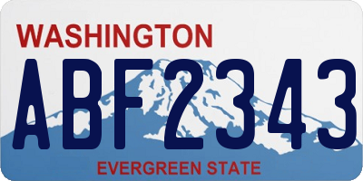 WA license plate ABF2343