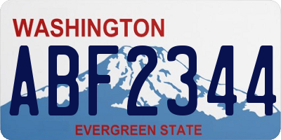 WA license plate ABF2344