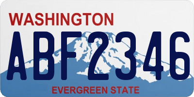 WA license plate ABF2346