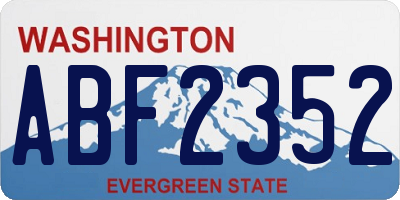 WA license plate ABF2352