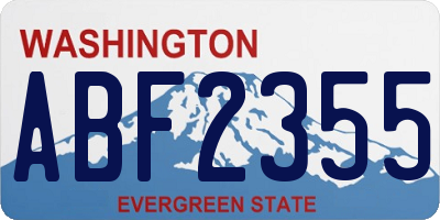 WA license plate ABF2355
