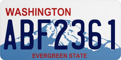 WA license plate ABF2361
