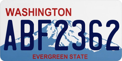 WA license plate ABF2362