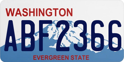 WA license plate ABF2366