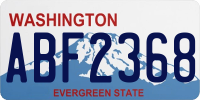 WA license plate ABF2368