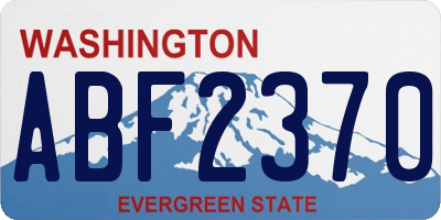 WA license plate ABF2370