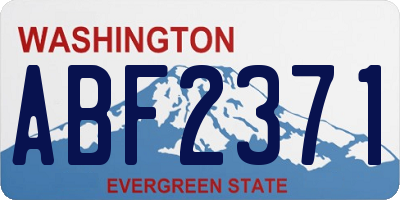 WA license plate ABF2371