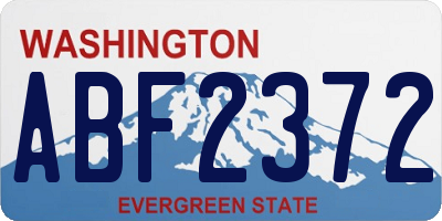 WA license plate ABF2372