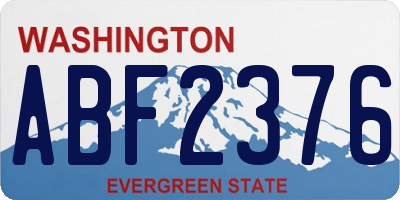 WA license plate ABF2376