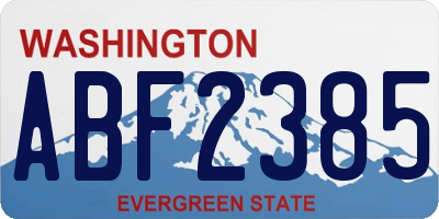WA license plate ABF2385
