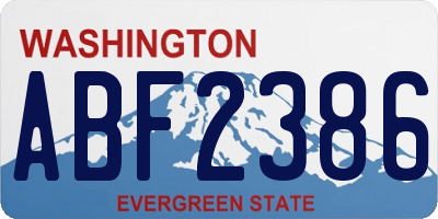 WA license plate ABF2386