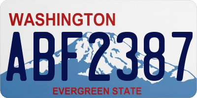 WA license plate ABF2387