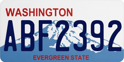 WA license plate ABF2392