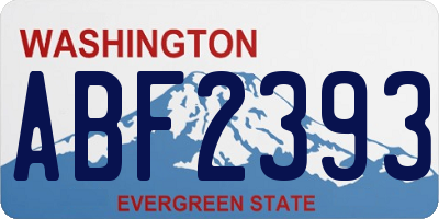 WA license plate ABF2393