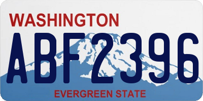 WA license plate ABF2396