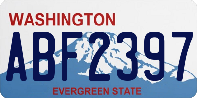 WA license plate ABF2397